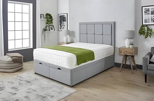 Imperial Bed with Gray Cubed Headboard