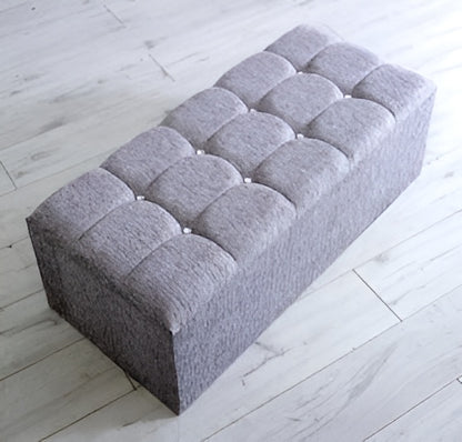 Cube Ottoman Box by Imperial Furnishings – upholstered storage seat with elegant fabric design, ideal for stylish home organization.