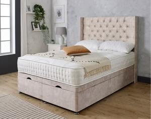 Imperial Wingback Diamante Beige Bed