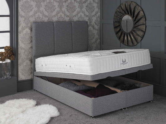 Imperial Bed with Plain Vertical Design Headboard