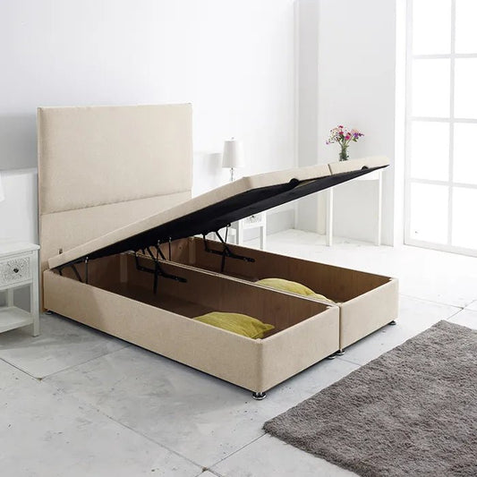 Imperial Bed with Plain Horizontal Design Headboard